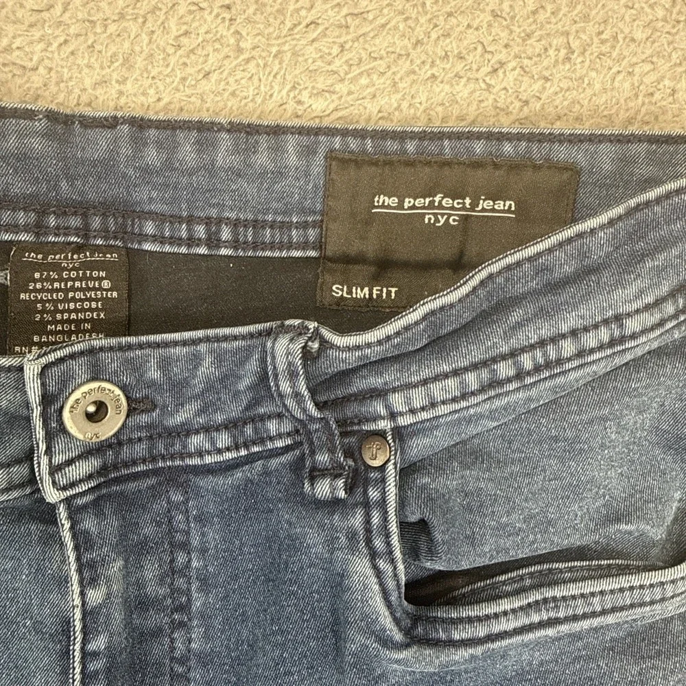 The Perfect‎ Jean NYC Jeans Mens 32x32 (fit 32x29) Blue Slim Fit Stretch Premium